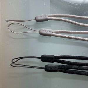 Sony Wrist Strap lanyard loop black and silver